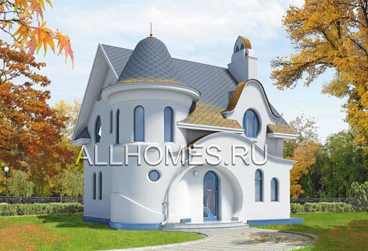 Проект миниатюрного особняка в стиле "модерн" K-111-1K площадью 110.70 кв.м и материалом кирпич