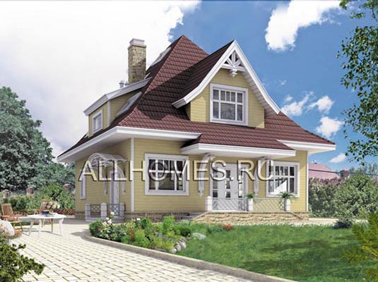 Проект квадратного в плане каркасного коттеджа H-162-1S площадью 162.40 кв.м и материалом каркас