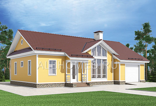 Проект дачного дома в скандинавском стиле G-138-1P площадью 137.80 кв.м и материалом пеноблоки