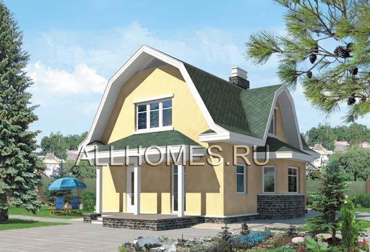 Проект дома из ячеистого бетона H-144-1P площадью 144.00 кв.м и материалом пеноблоки