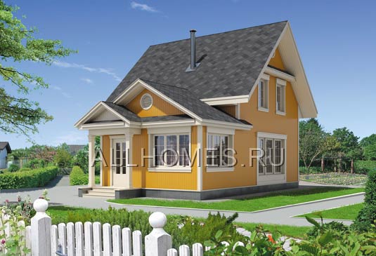 Проект коттеджа выполненного по каркасной технологии H-112-1S площадью 112.50 кв.м и материалом каркас