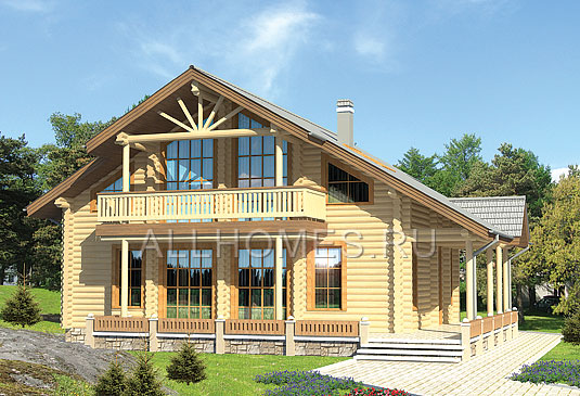 Проект красивого деревянного дома I-171-1D площадью 170.90 кв.м и материалом дерево