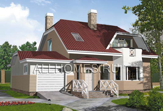 Проект загородного дома из газобетона H-154-1P площадью 154.40 кв.м и материалом пеноблоки