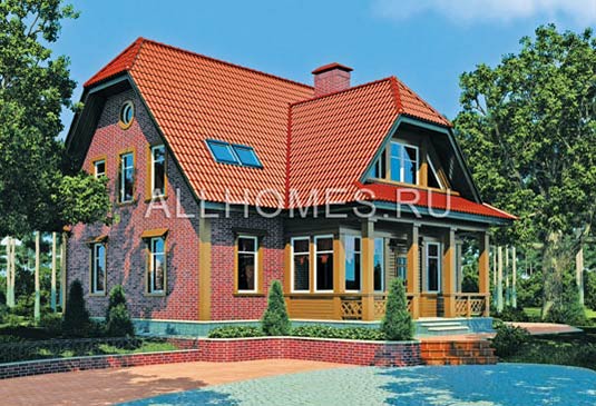 Проект коттеджа с кабинетом и гостевой комнатой J-207-1P площадью 208.30 кв.м и материалом пеноблоки