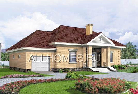 Проект жилого дома из керамического камня H-168-2K площадью 167.70 кв.м и материалом кирпич