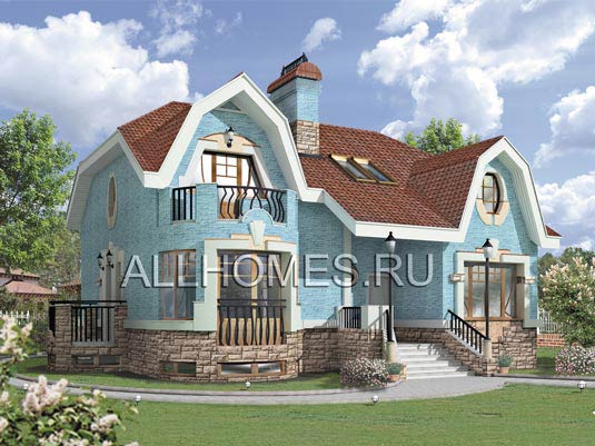 Проект престижного коттеджа в стиле северного модерна K-250-1K площадью 250.00 кв.м и материалом кирпич