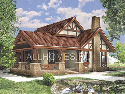 Проект усадебного дома из крупноформатных керамических камней K-233-1K площадью 233.70 кв.м и материалом кирпич