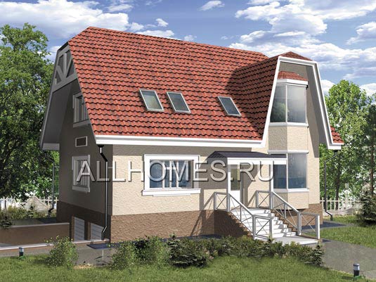 Проект дачного двухэтажного дома из газобетона H-273-1P площадью 273.10 кв.м и материалом пеноблоки
