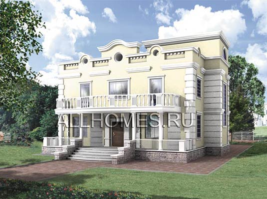 Проект особняка в петровском стиле K-245-1K площадью 244.80 кв.м и материалом кирпич