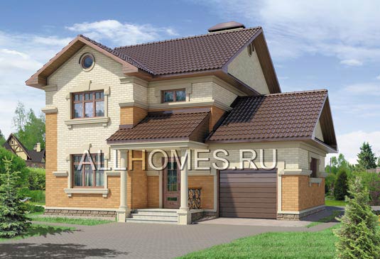 Проект коттеджа из кирпича с утеплителем G-137-1K площадью 137.00 кв.м и материалом кирпич