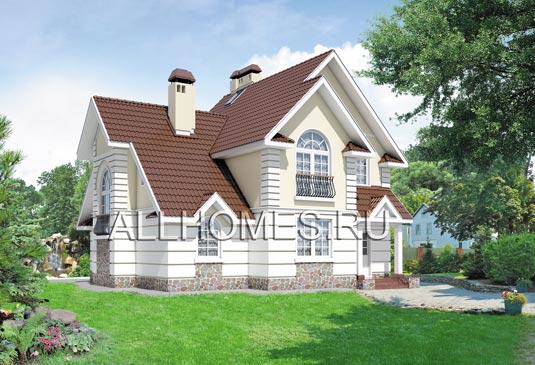 Проект загородного коттеджа в классическом стиле I-157-1P площадью 156.90 кв.м и материалом пеноблоки