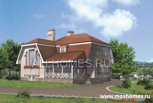 I-189-1P Проект стильного дачного дома из газобетона