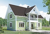 K-221-1S Проект каркасного загородного  дома