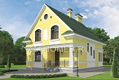 H-165-1K Проект кирпичного дома в стиле неоклассицизм