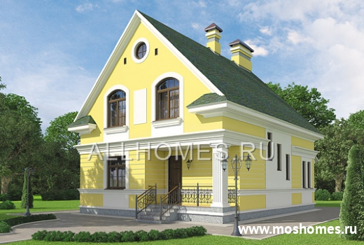 H-165-1K Проект кирпичного дома в стиле неоклассицизм
