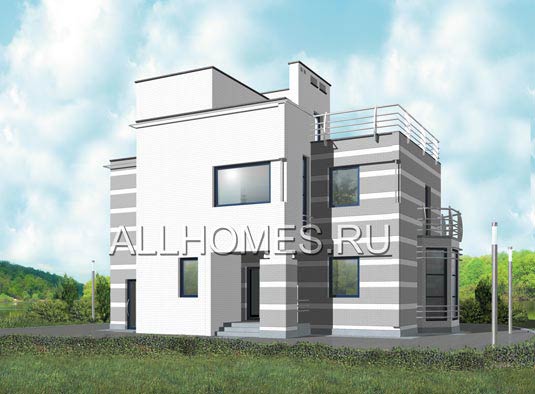 Проект дома в стиле хай-тек I-151-1P площадью 150.50 кв.м и материалом пеноблоки