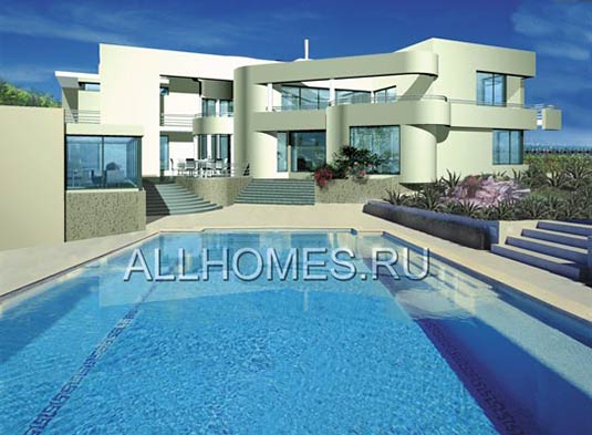 Проект индивидуального жилого дома в стиле "конструктивизм" V-589-1K площадью 589.70 кв.м и материалом кирпич