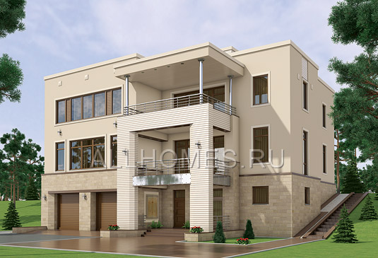 Проект двухэтажного кирпичного особняка V-674-1K площадью 674.30 кв.м и материалом кирпич