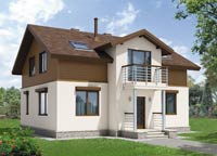 Проект красивого частного дома 10 на 10 J-163-1P