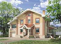 Проект двухэтажного загородного коттеджа с цоколем L-290-1P