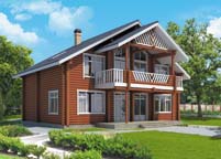 Проект коттеджа с пристроенным гаражом K-233-1D