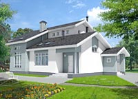 Проект компактного дачного дома из газобетона L-273-1P