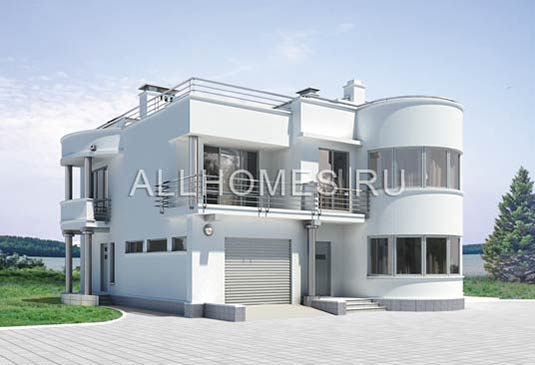 Проект современного коттеджа с плоской кровлей L-288-1P площадью 288.30 кв.м и материалом пеноблоки