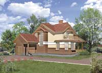 Проект небольшого загородного коттеджа с террасой H-207-1P