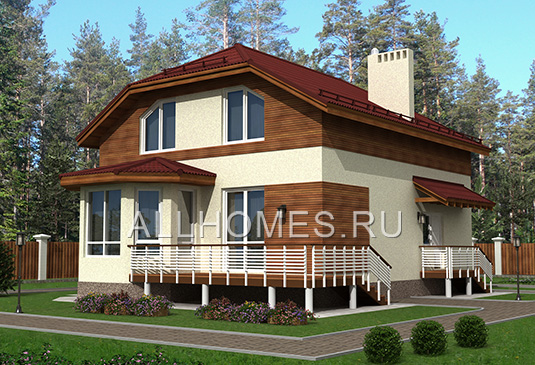 Проект каркасного дома I-202-1P площадью 189.80 кв.м и материалом каркас
