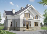 Проект современного коттеджа с отделкой фасадной плиткой I-195-1P