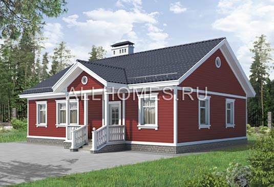 Проект одноэтажного загородного дома 9х13 H-112-1P площадью 112.40 кв.м и материалом пеноблоки