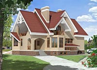 Проект комфортабельного двухэтажного коттеджа с цоколем K-344-1P