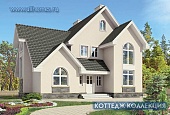 J-160-2P Проект загородного дома с кмином из пенобетона