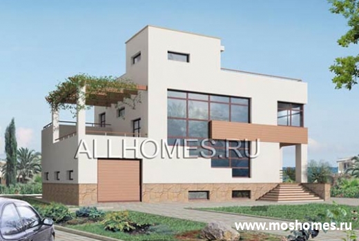 L-363-1K Проект загородной виллы с плоской кровлей